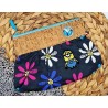 Trousse Pochette L en liège et coton thème Les Minions Création artisanale fantaisie