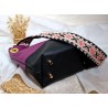 Sac bandoulière PAULINE similicuir noir prune intemporel Création artisanale