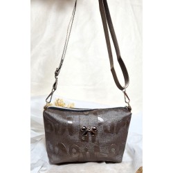 Sac bandoulière EMMA simili cuir marron taupe Création artisanale fantaisie