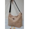 Sac hobo CHARLOTTE velours noisette marron Création artisanale fantaisie