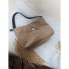 Sac hobo CHARLOTTE velours noisette marron Création artisanale fantaisie