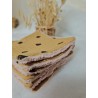 Lingettes démaquillantes lavables réutilisables moutarde à pois