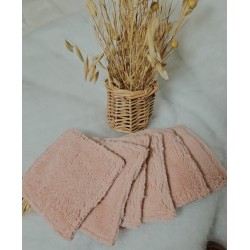 Lingettes démaquillantes lavables réutilisables moutarde à pois