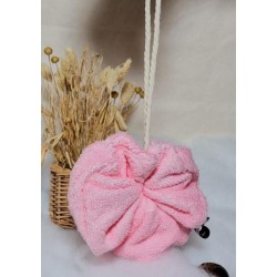 Fleur de douche lavable réutilisable rose coton Création artisanale