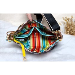 Sac bandoulière PAULINE simili cuir multicolore Création artisanale