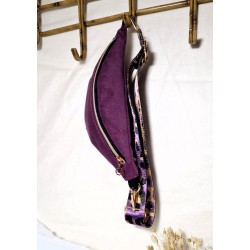 Sac banane MAIA velours côtelé milleraies violet chic et tendance Création artisanale