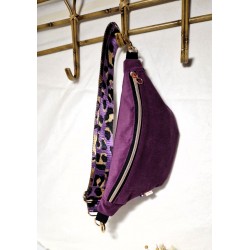 Sac banane MAIA velours côtelé milleraies violet chic et tendance Création artisanale