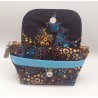 Trousse maquillage à rabat turquoise