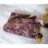 Serviette turban cheveux violet paysley Confection artisanale