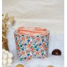 Panier similicuir printemps fleuri et Lingettes lavables corail réutilisables Confection artisanale