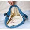 Sac Hobo CHARLOTTE velours côtelé bleu Création artisanale