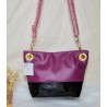 Sac bandoulière PAULINE simili cuir violet Création artisanale