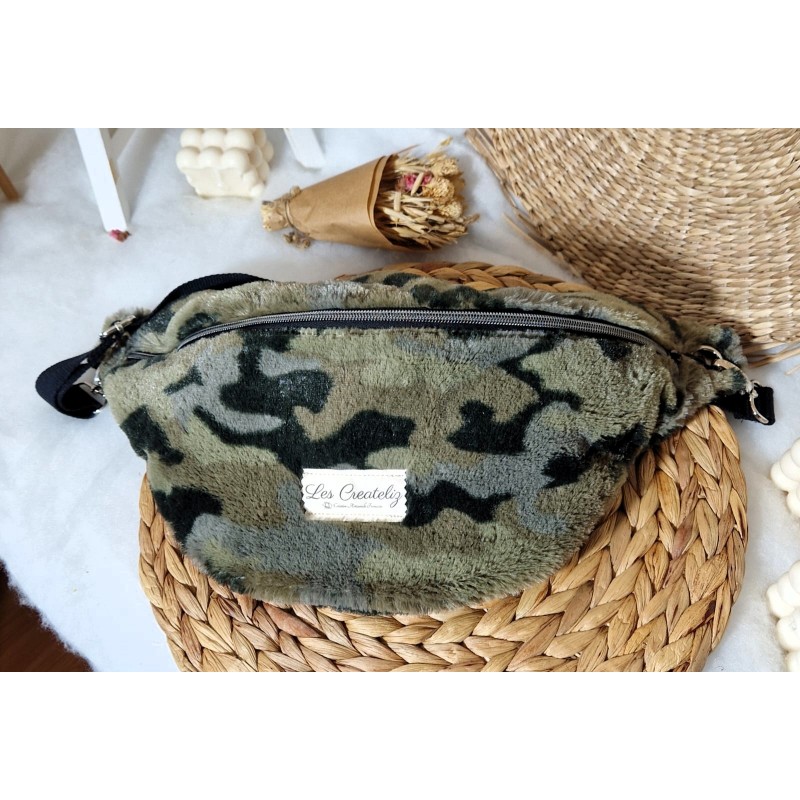 Sac banane MAIA XL fausse fourrure camouflage chic et tendance Création artisanale