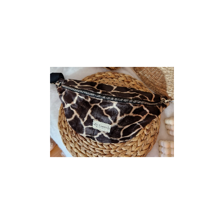 Sac banane MAIA XL fausse fourrure marron beige chic et tendance Création artisanale