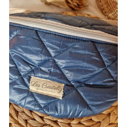 Sac banane MAIA XL matelassée imperméable bleu et tendance Création artisanale