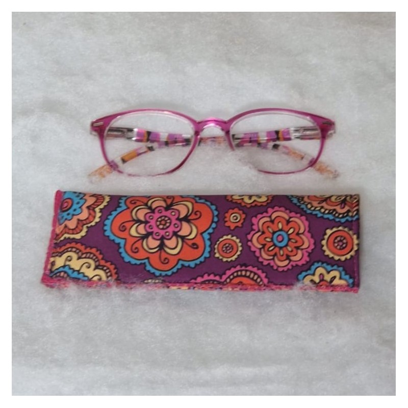 Etui à lunettes fun colorés mandala Création artisanale
