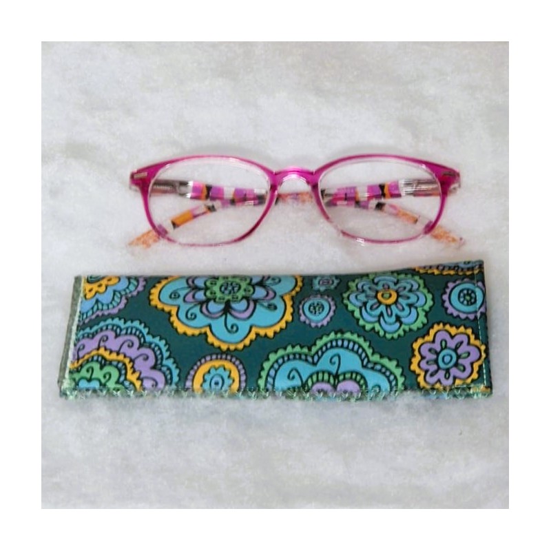 Etui à lunettes fun colorés mandala Création artisanale