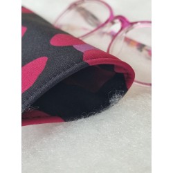 Etui à lunettes fun colorés fuchsia noir Création artisanale