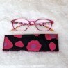 Etui à lunettes fun colorés fuchsia noir Création artisanale