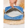 Trousse de toilette imperméable velours côtelé Création artisanale