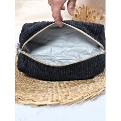 Trousse de toilette imperméable velours côtelé Création artisanale