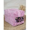 Trousse de toilette imperméable velours côtelé Création artisanale