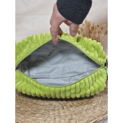 Trousse de toilette imperméable velours côtelé Création artisanale