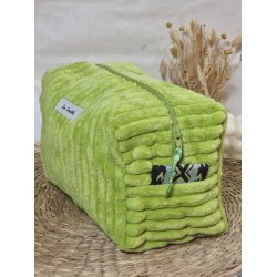 Trousse de toilette imperméable velours côtelé Création artisanale
