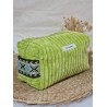 Trousse de toilette imperméable velours côtelé Création artisanale