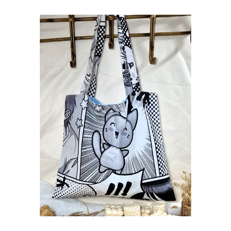 Totebag Sac fourre-tout manga Création artisanale