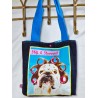 Totebag Sac fourre-tout en jean humour doggy Création artisanale