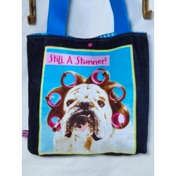 Totebag Sac fourre-tout en jean humour doggy Création artisanale