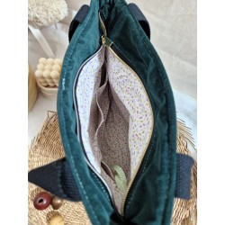 Sac BOISSY velours vert sapin - Création artisanale française