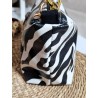 Sac bandoulière EMMA simili cuir zèbre noir & blanc Création artisanale fantaisie