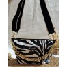 Sac bandoulière EMMA simili cuir zèbre noir & blanc Création artisanale fantaisie