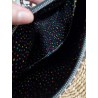 Sac bandoulière EMMA simili cuir pied de poule noir & rose Création artisanale fantaisie