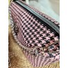 Sac bandoulière EMMA simili cuir pied de poule noir & rose Création artisanale fantaisie