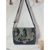 Sac bandoulière LOUISE simili cuir et fausse fourrure camouflage Création artisanale