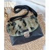 Sac bandoulière LOUISE simili cuir et fausse fourrure camouflage Création artisanale