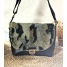 Sac bandoulière LOUISE simili cuir et fausse fourrure camouflage Création artisanale