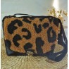 Sac bandoulière LOUISE simili cuir et fausse fourrure léopard Création artisanale