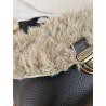 Sac bandoulière LOUISE simili cuir et fausse fourrure Teddy Bear Création artisanale