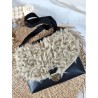 Sac bandoulière LOUISE simili cuir et fausse fourrure Teddy Bear Création artisanale