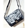 Sac bandoulière LOUISE simili cuir et fausse fourrure zèbre Création artisanale