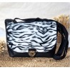 Sac bandoulière LOUISE simili cuir et fausse fourrure zèbre Création artisanale