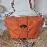 Sac bandoulière EMMA toile tissée orange sisal Création artisanale fantaisie