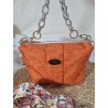 Sac bandoulière EMMA toile tissée orange sisal Création artisanale fantaisie