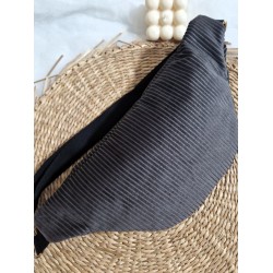Sac banane MAIA velours marron choco chic et tendance Création artisanale