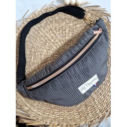 Sac banane MAIA velours marron choco chic et tendance Création artisanale