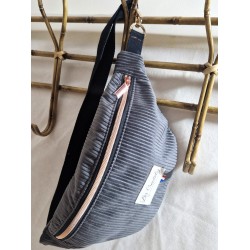 Sac banane MAIA velours marron choco chic et tendance Création artisanale